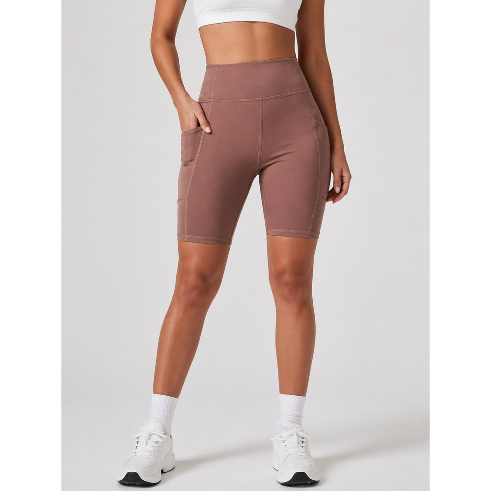 La‎ Kottee Shorts Womens Large Mauve High Rise Pockets Biker Yoga LKST112